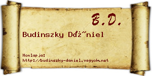 Budinszky Dániel névjegykártya
